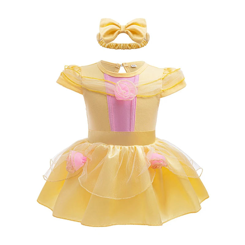 Fairy Todder Baby Girl Alice Rapunzel Moana Belle Mermaid Sofia Princess Romper Halloween Newborn Birthday Party Onesie Jumpsuit