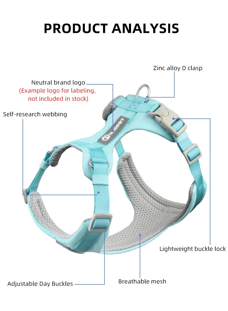 Macaron Series Dog Harness Vest No Pull Nylon Adjustable Safety Dog Harness For Small Medium Large Dog Collar New Free Shipping