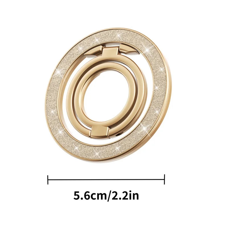 Luxurious and dazzling Mobile Phone Strong Magnetic Holder for Double-sided Magnet Stand Portable Folding Ring Bracket