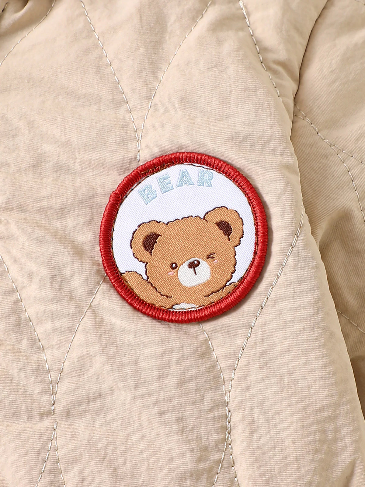 IURNXB Cute Bear Ear Hooded Baby Winter Romper Warm Fleece Patchwork Zipper Jumpsuit for Newborn Infant Outdoor Wear 1-18M