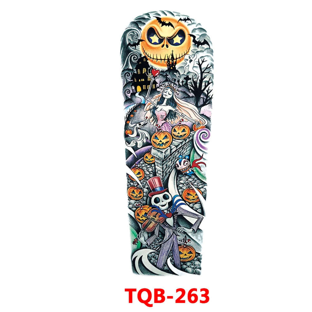 Full-arm Tattoo Stickers With The Crown Of The Virgin Of Jesus And Lion Waterproof Tattoo Stickers