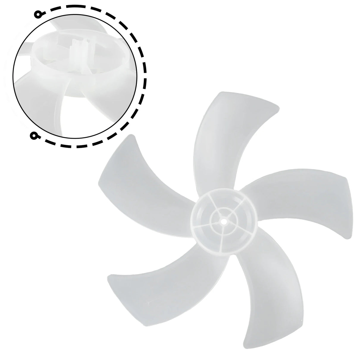 Replacement Fan Blade for 16 Inch Household Stand or Desk Fans 5 Leaves Plastic Blade with Nut Cover Offering Use