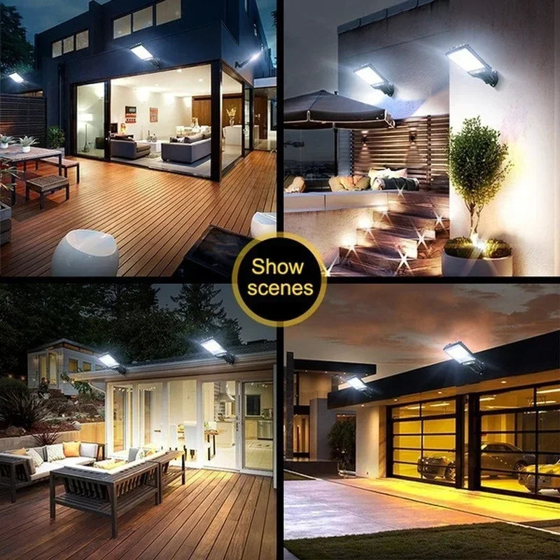 Powerful LED Solar Outdoor Courtyard Wall Lamp Rechargeable Induction Solar Garden Light Terrace Garage Door Street Lighting