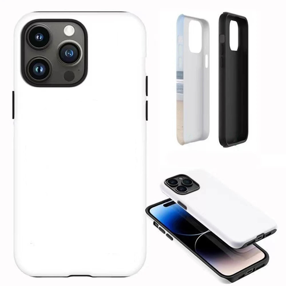 Luxury Clmj Navy Blue Polka Dot Pattern Phone Case for iPhone 17 16 15 14 13 12 X XS  Air Pro Max Plus Double-layer Back Cover
