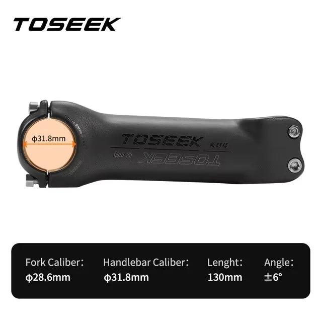TOSEEK K04 Carbon Stem 6/17Degree Mountain Bike Stem 31.8mm Handlebar Stems 70/80/90/100/110/120/130mm Black Matt Bicycle Parts