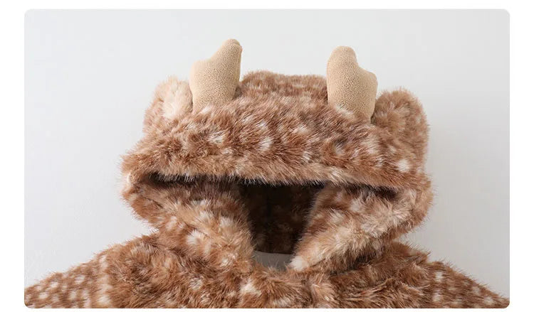 IYEAL  Baby Winter Thick Fleece Jumpsuit Christmas And New Year Jumpsuit Baby Super Cute Cotton Coat Outdoor Warm Jacket