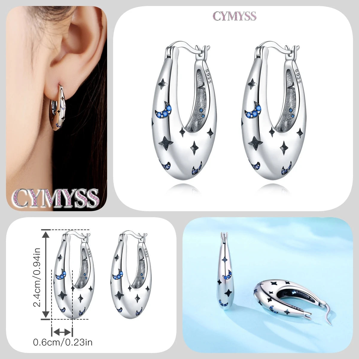 925 Sterling Silver Needle Iris Flower Hoop Earrings for Women Original Elegant Versatile Jewelry Birthday Party Fine Gift 2026
