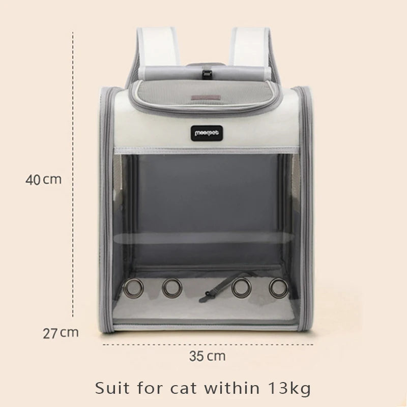 Outdoor Portable Cat Backpack Large Capacity Cat Carrier Bag Comfortable Pet Bag for Dogs Cats Ventilated Design Kitten Backpack