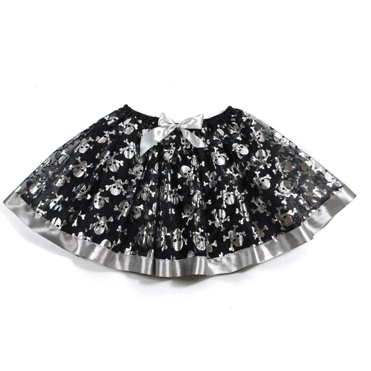 Halloween Adults Tulle Skirt Adorned with bats pumpkins stars this orange tulle skirt has a black bow waist  trim