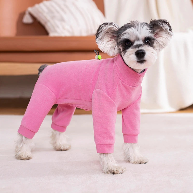 Hot Pink Purple Velvet Fabric Small Dog Clothes Autumn Winter Warm Coat Jumpsuit Adjustable Dog Clothes For Small Breeds Dogs