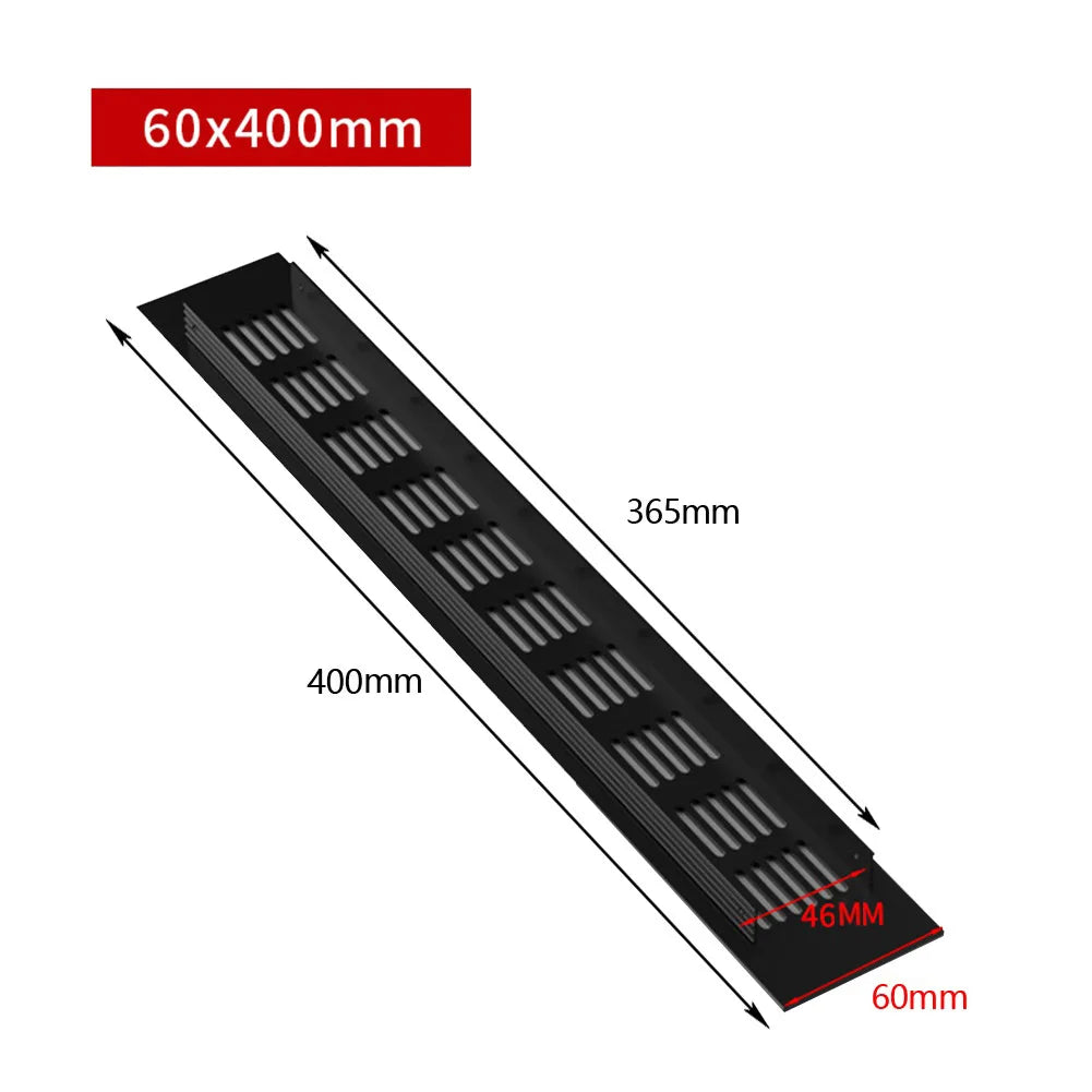 60mm Aluminium Rectangular Cabinet Wardrobe Air Vent Grille Ventilation Cover