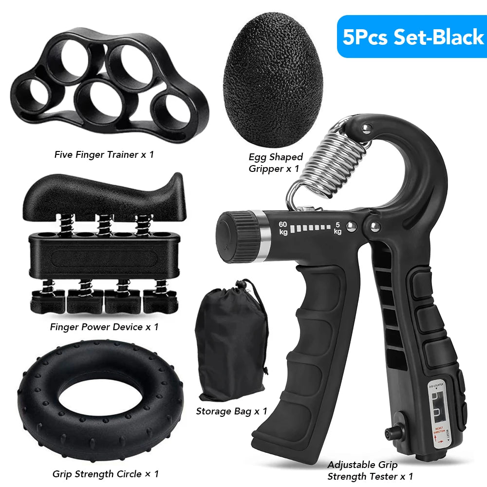 5-60Kg Adjustable Heavy Hand Gripper Fitness Hand Exerciser Grip Wrist Training Finger Gripper Hand Strengthener for Patient