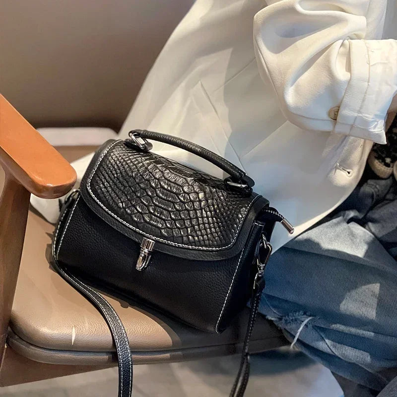 women's mini handbag Ladies' luxury crossbody bag fashionable crocodile pattern design women's genuine leather crossbody bag
