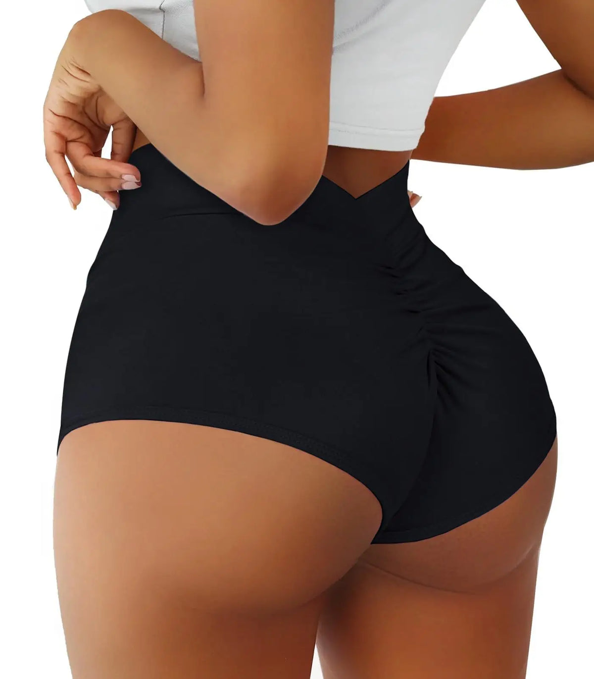 Womens Booty Shorts High Waist V Back Scrunch Workout Yoga Gym Shorts Dance Fitness Running Hot Pants Butt Lifting Rave Bottoms