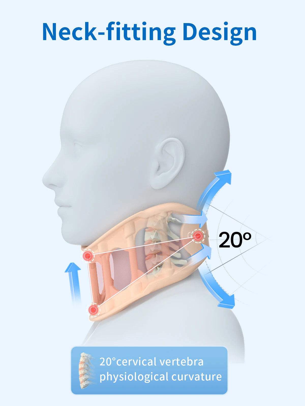 VELPEAU Silicone Neck Brace, Neck Support for Spine Pressure and Posture Correction, Cervical Collar Breathable & Waterproof