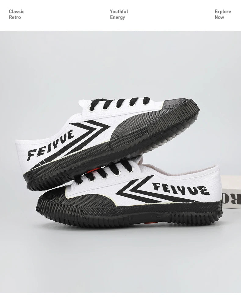 DaFu Flying Men's Running Jump Far Athletic Shoes Sports Women's Canvas Couple's Black Shoes Low Top Breathable Rubber Sole