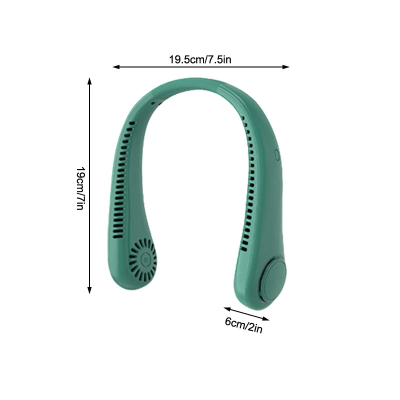Stretchable Hands-Free Cooling Neck Fan, 3 Adjustable Speed Modes, Portable with 4000mAh Rechargeable Battery