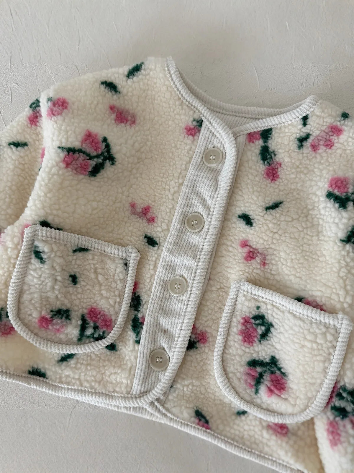 Wholesale 0-3 Y Baby Girls Clothes Full Of Floral Print Girls Thicken Jacket Fur Lining Girls Fur Coat Kids Girls Outfit