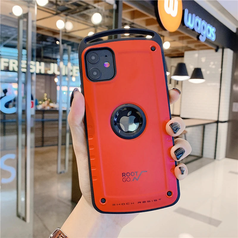 Root go Hybrid Shockproof Case For iPhone 13 12 Pro Max Heavy Duty Armor Case For iPhone 11 X XS Max XR 8 7 Plus Silicone Cover