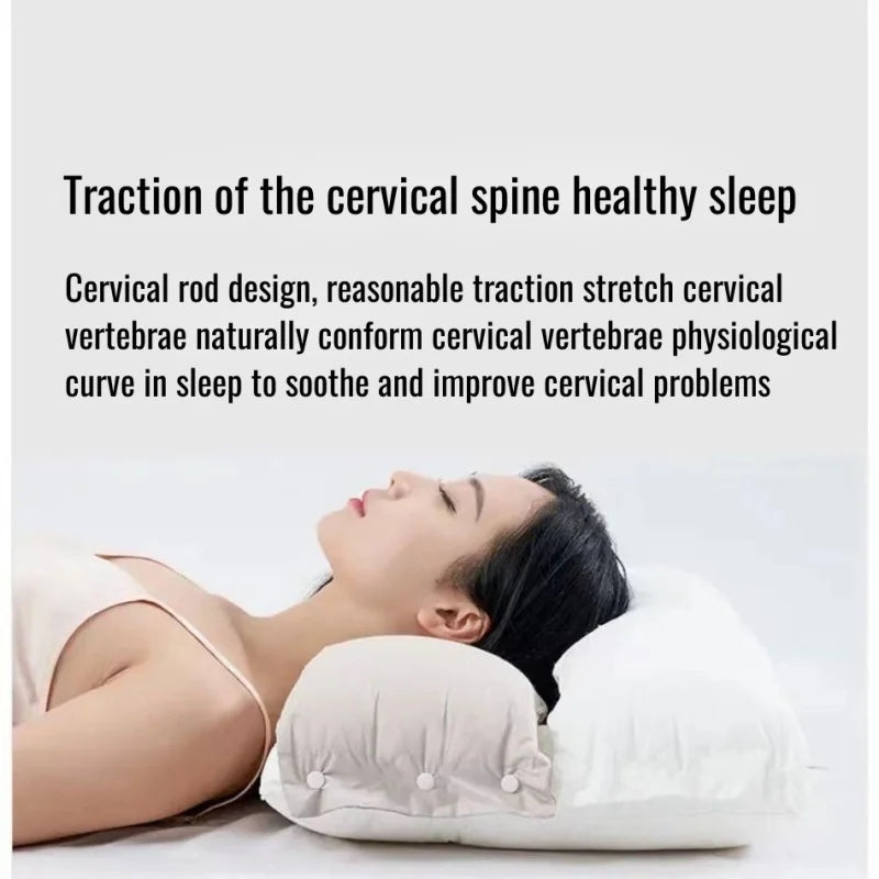 Cotton Two-Way Relaxing Neck Support Pillow, No Pressure On Face And Ears, Help Sleep Pillows