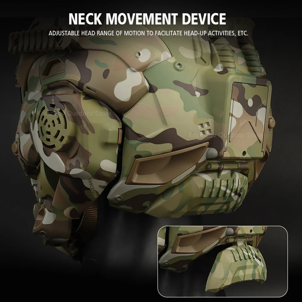 Militar Helmet FAST Helmet Built-in Communication Headset Anti-fog Fan W-Ronin Assault Helmet Detachable Mask Replacement Lens