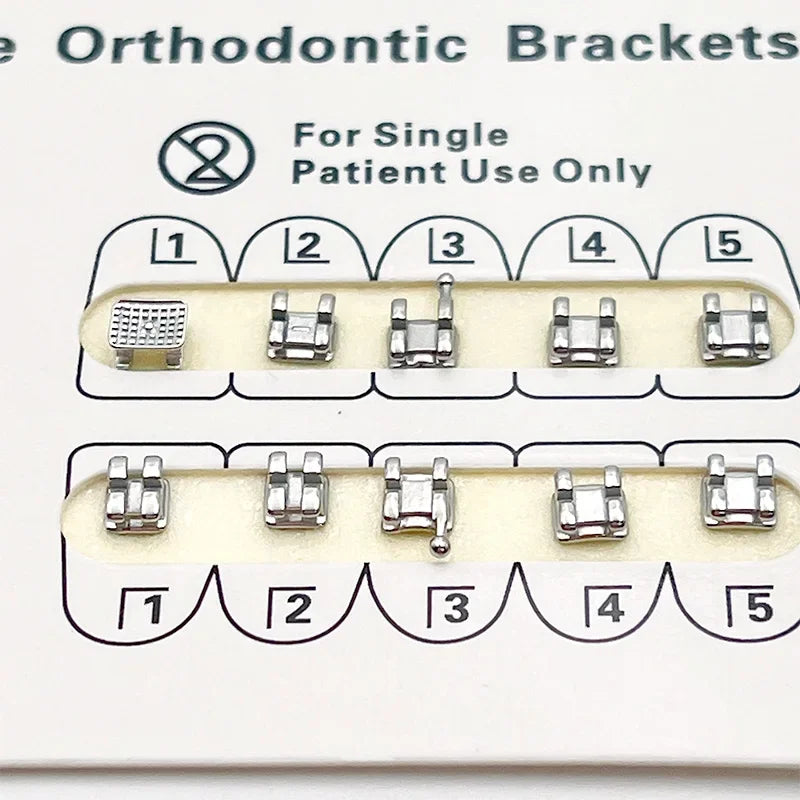 10 Packs Dental Orthodontics Brackets Metal Teeth Bracket Braces Edgewise Without Hook/3 Hook