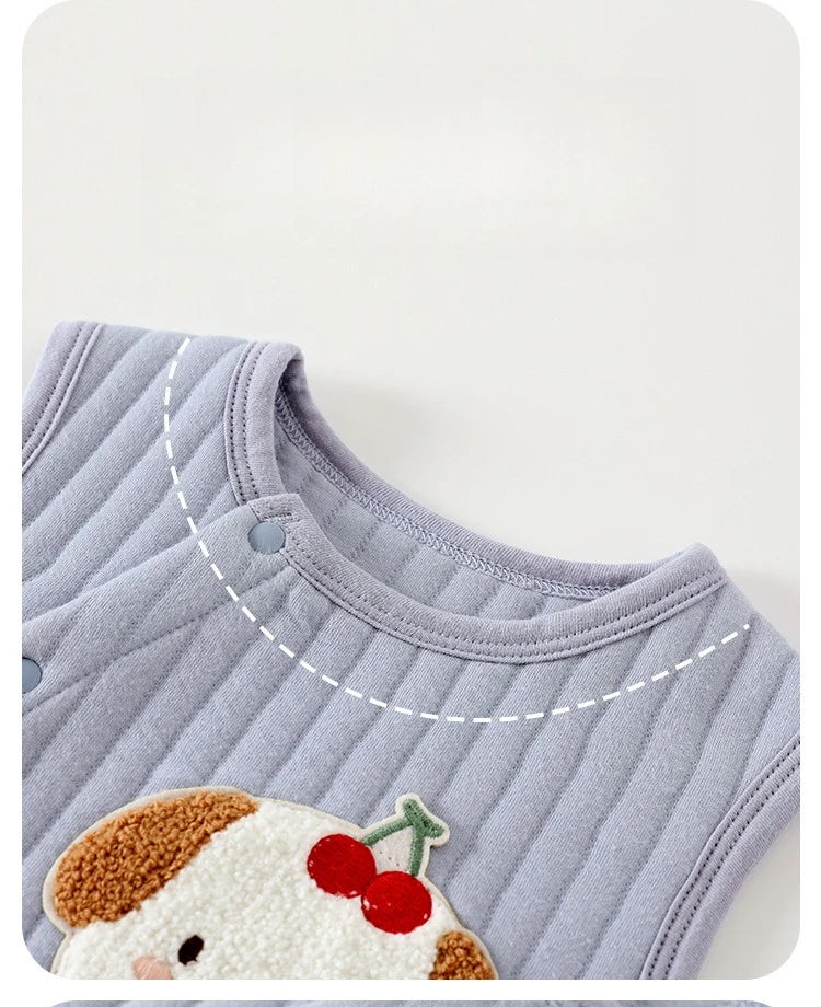 Baby Vest Autumn and Winter Warm and Thick Clothes Baby Vest Sleeveless Jacket for Children Aged 0-3