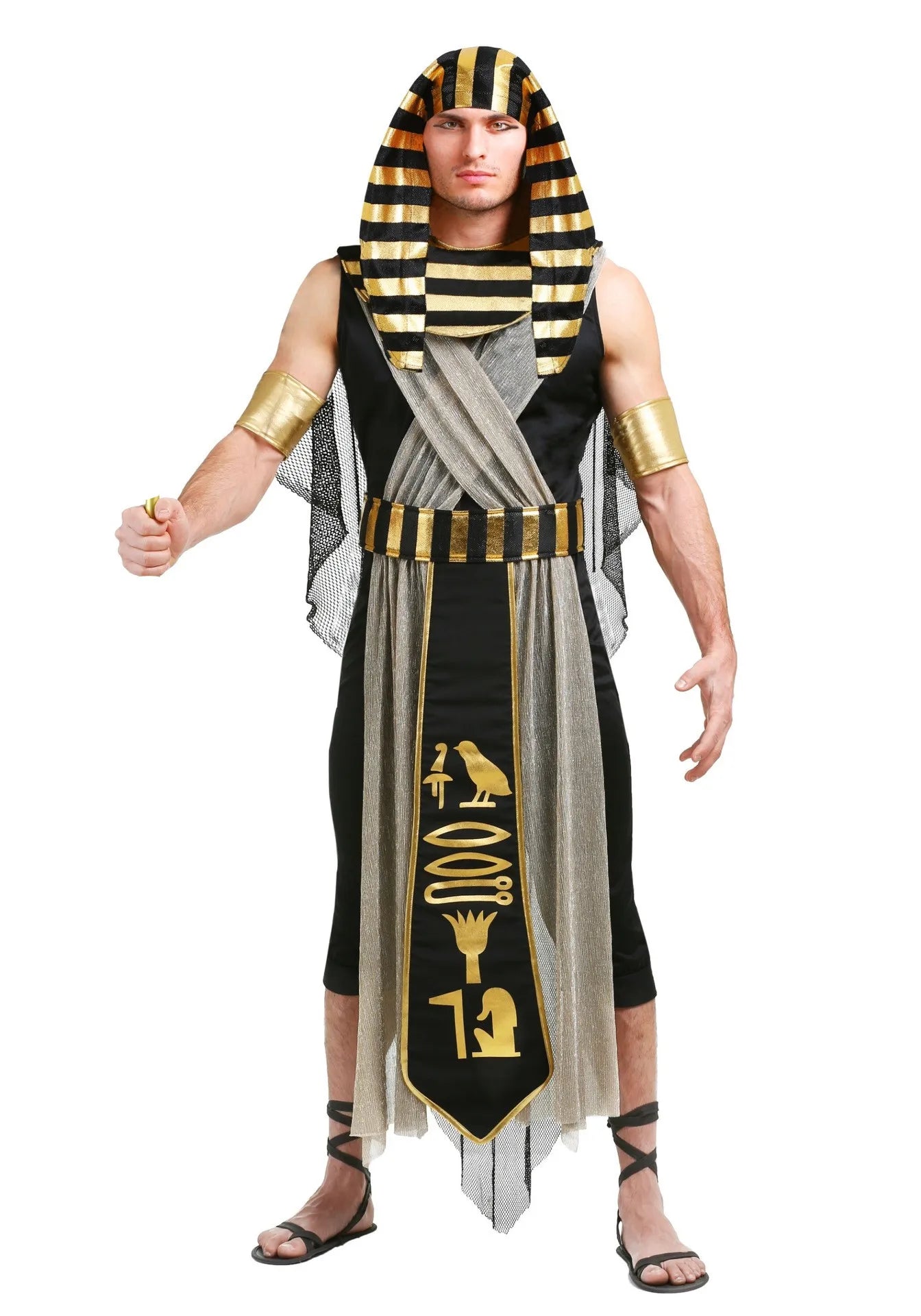 Halloween Costume Egyptian Pharaoh King and Queen Clothes Princess Couple Ancient Roman Greek Warrior Outfit  Men's Women's