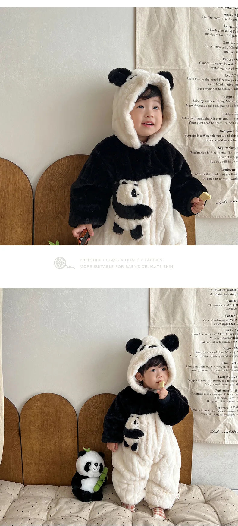 Baby Jumpsuit Baby Plush Panda Plush Hooded Climbing Suit Newborn Baby Cloth Baby Boy Cloth Baby Cloth ملابس داخلية قطعة واحدة