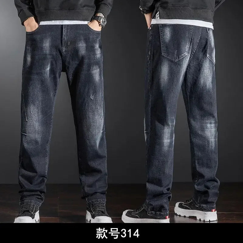 Summer Designer Clothes High Quality Punk Harajuku Fashion Casual Plus Size Slim Fit Denim Jeans for  2025 Cowboy Pants for Men