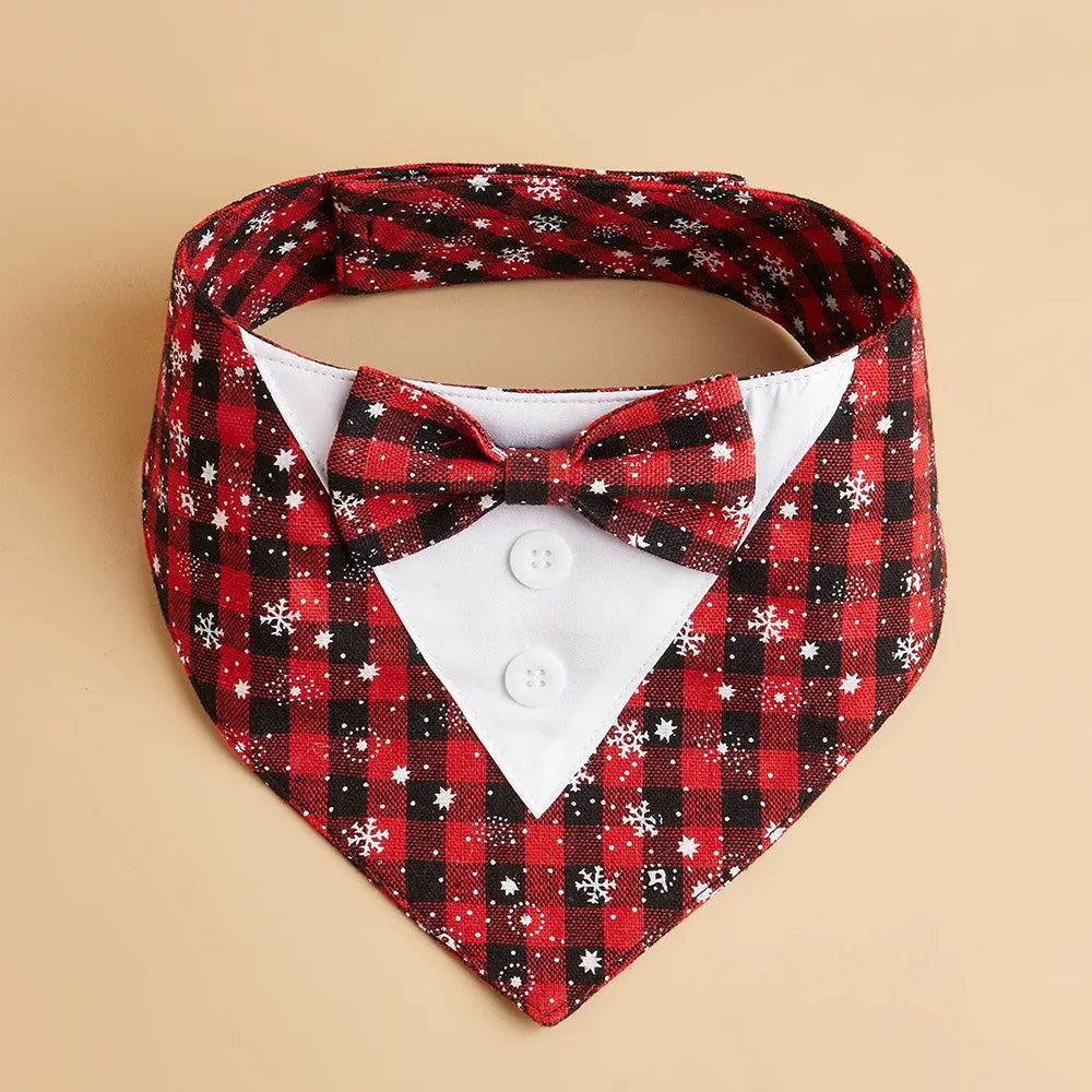 Sucado Handsome Wedding Pet Dog Bandana Elegant Suit Bowtie Luxury Triangular Scarf Collar Engagement Party Gifts Accessories