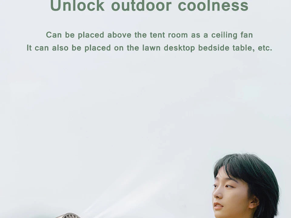 Remote Control Floor Table Air Cooler Mini Portable Wireless Ceiling Fan 360° Rotation 3-speed Wind For Camping Home Night Light