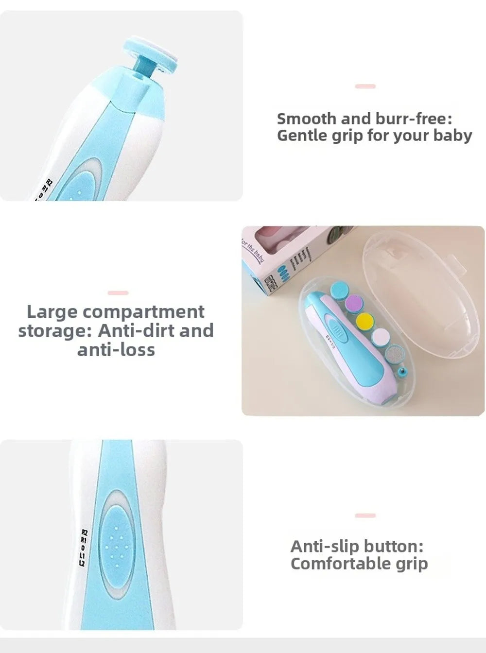 Multifunctional Electric Baby Nail Trimmer with Light Care Nail Baby Nail Clipper Manicure with Storage Box Baby Nail Grinder