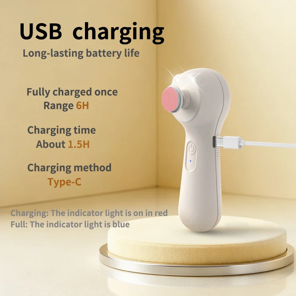 Rechargeable 6 In 1 Electric Baby Nail Trimmer, Low Noise Safe Nail Sharpener, Multifunctional Infant Kids Nail Care Cutter