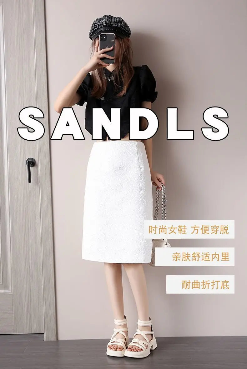 Summer Sandals New Fashion Simple Women's Shoes Breathable Non Slip Simple Roman Shoe Hollow Lightweight Retro 2025 Beach Shoes