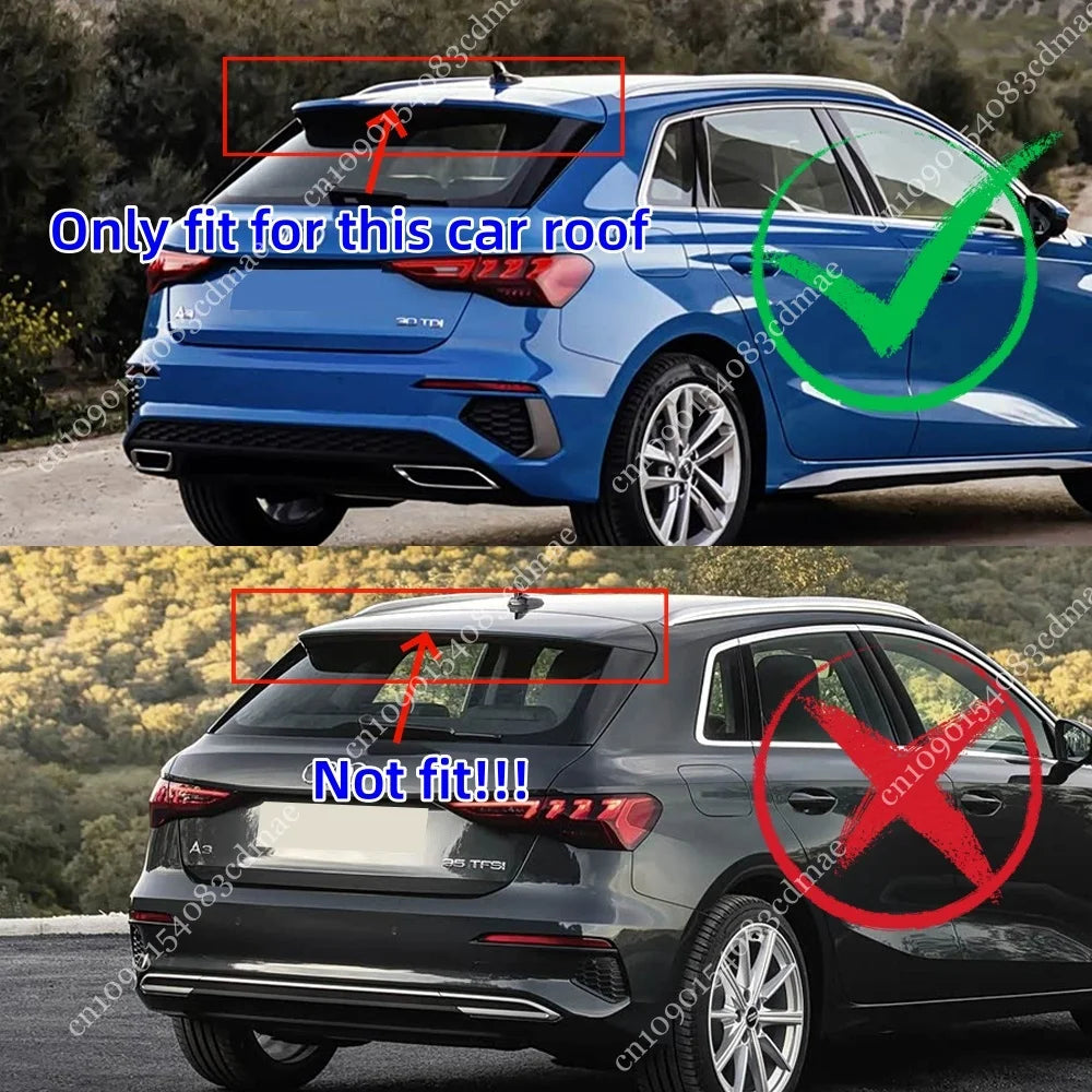 For AUDI A3 S3 RS3 8Y S-Line Sportback 2020-2025 Car Rear Spoiler Roof Wing Splitter Upgrade To RS Body Kit Trim Glossy Black