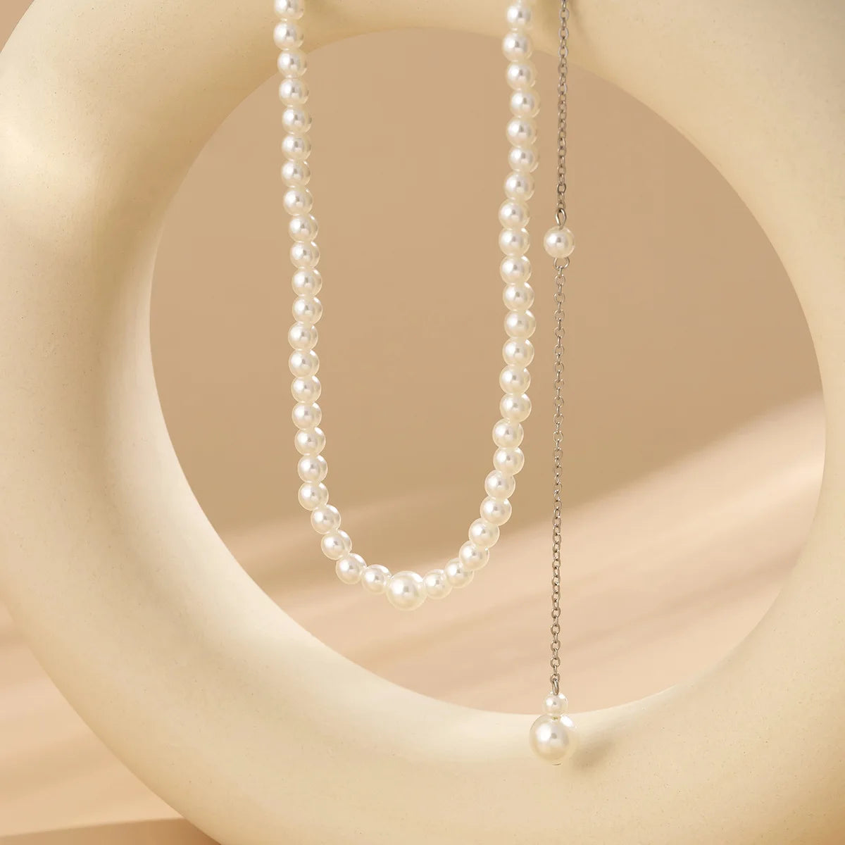Womens Geometric Bead Back Body Chain Faux Pearl Tassel Rustic Floral Style Premium  Durable Elegant Lightweight Adjustable