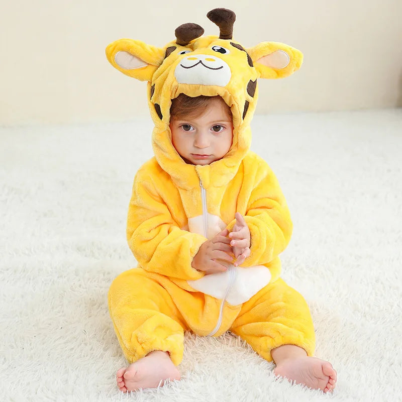 0 to 4 Years Baby Pajamas Winter Cartoon Sleeping Clothes Boys Dinosaur Pijamas Onesies Girls Clothes Toddler Night Bodysuits