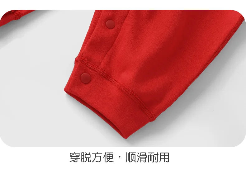 【Youqi】Chinese Baby Romper Autumn Style Full-Month Baby Red New Year Pure Cotton Jumpsuit Festive Hundred-Day Birthday Outfit