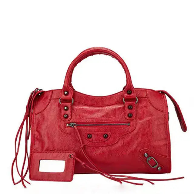 Luxury Designer City Motorcycle Shoulder Tote Bag for Women Large Capacity Autumn Winter Handbag Crossbody Stylish Women's Bag