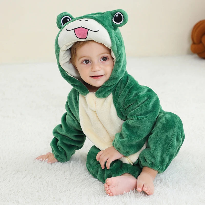 MICHLEY Carnival Dinosaur Baby Winter Costume Rompers Clothes Cute Cartoon Jumpsuit Bodysuit Overall Unicorn For Girls Boys Kid