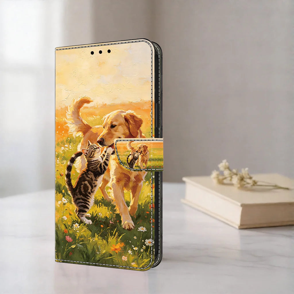 3D Magnetic Flip Leather Cover Wallet Case For iPhone 17 17e 16e 16 15 14 13 12 11 X Xr Xs 8 7 6 6s SE Mini Air Pro Max Plus