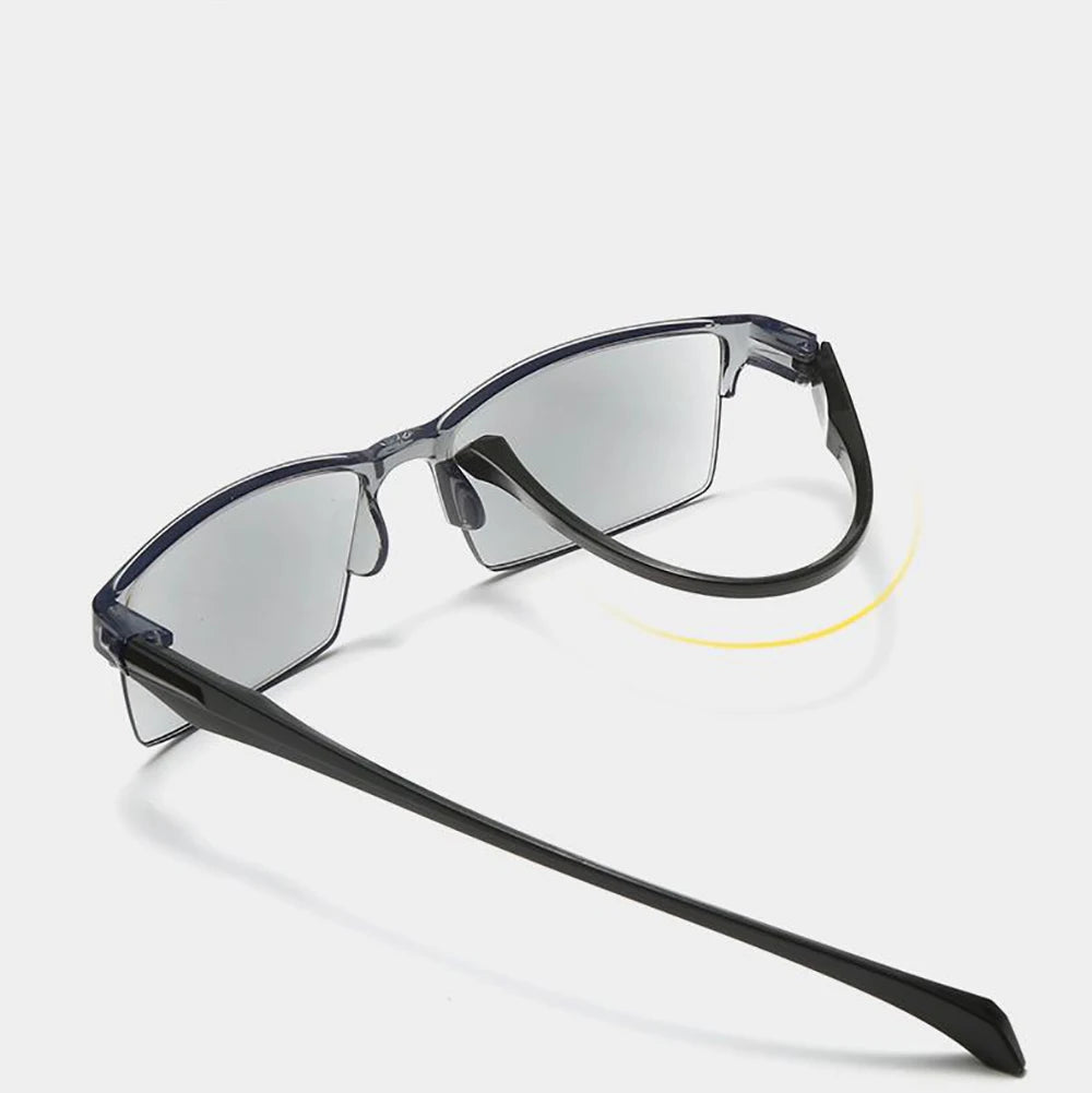 Intelligent Progressive Multifocal Reading Glasses Anti Blue Light Half Frame Spectacles Far Near Dual Use Presbyopic Glasses