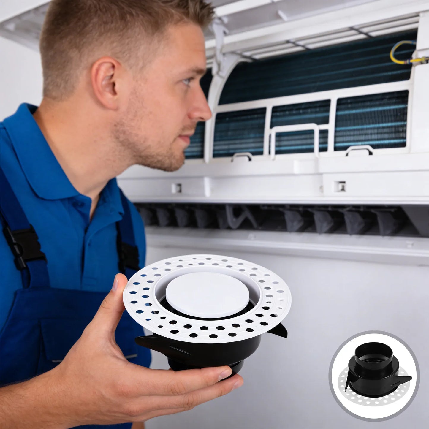 Adjustable Round Air Conditioning Outlet Vent Diffuser Ceiling Flush Mount Central Air Vent Cover for Home Office Hvac