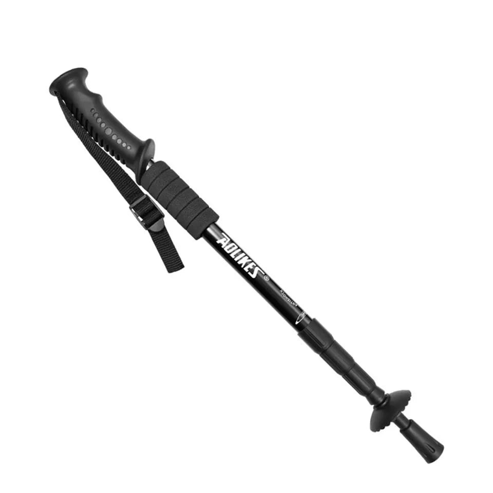 AOLIKES Aluminium Alloy Teleskopic Stick Hiking Poles Bastão De Trekking Walking Stick Ultralight Absorber Walking Cane