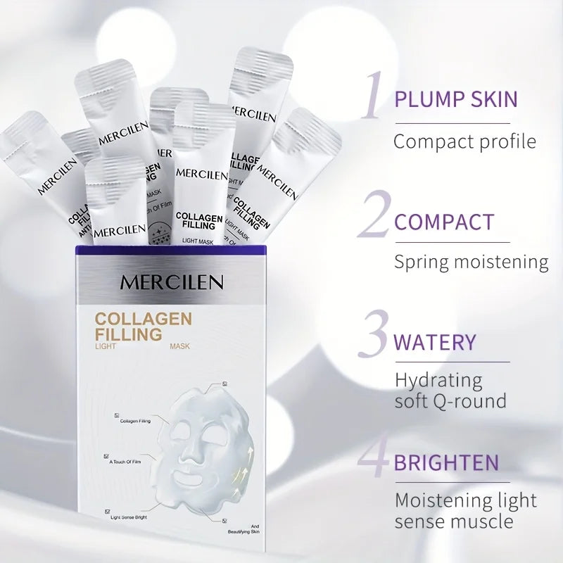 20pcs Mercilen Collagen Peeling Facial Masks Anti Wrinkles Moisturizing Hydrating Anti-Aging Peel-Off Face Mask Tearing Masks
