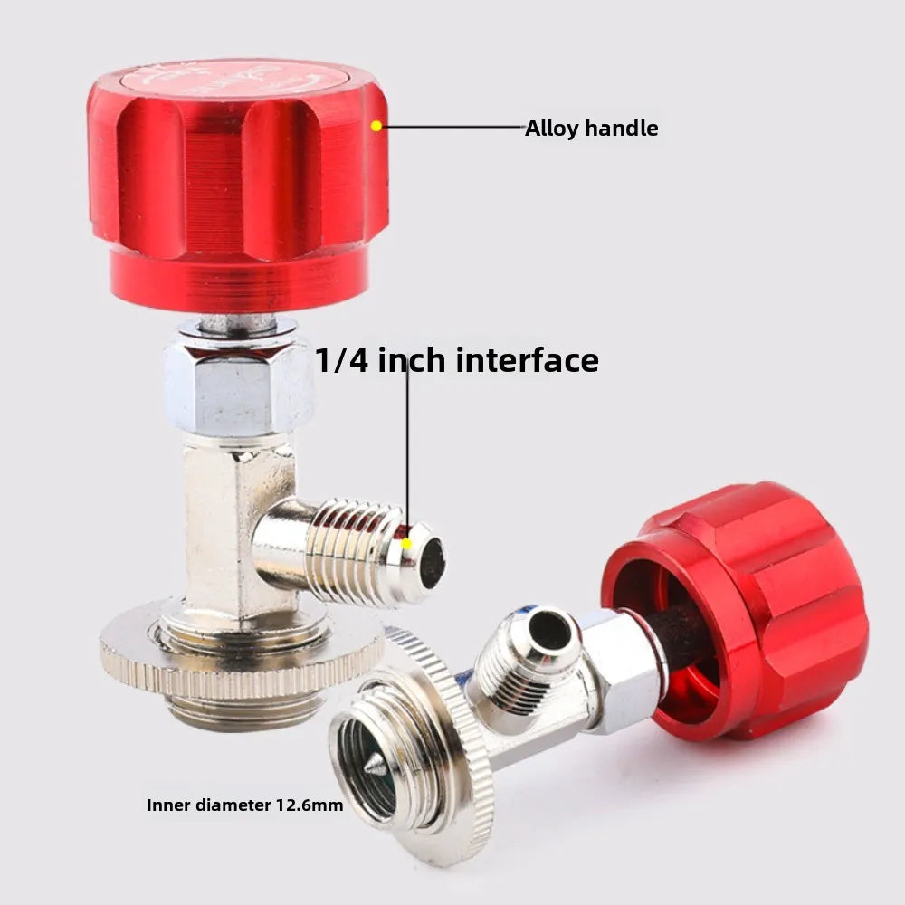 Refrigerant Bottle Opener Air Conditioner Refrigerant Can Tap Valve Bottle Opener Tool Brass Dispensing Valve R410 D4L5