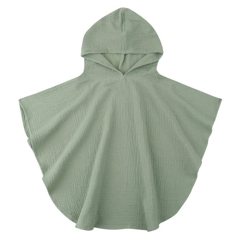 Pure Cotton Baby Towel Solid Color Muslin Baby Hooded Bath Towel Kids Newborn Swim Beach Bathrobe Quick Dry Facecloth Baby Stuff