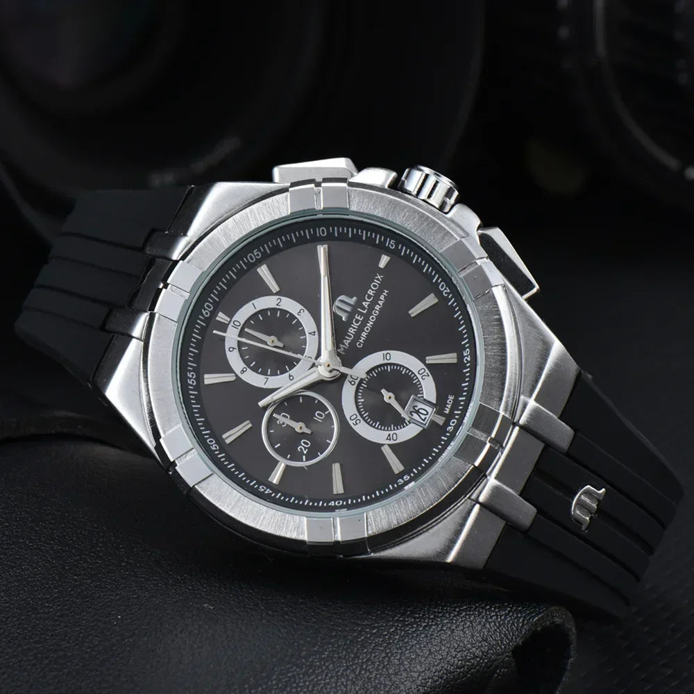 High Quality Maurice Lacroix Brand Watches For Mens Multifunction Chronograph WristWatch Business Precious Quartz AAA Male Clock