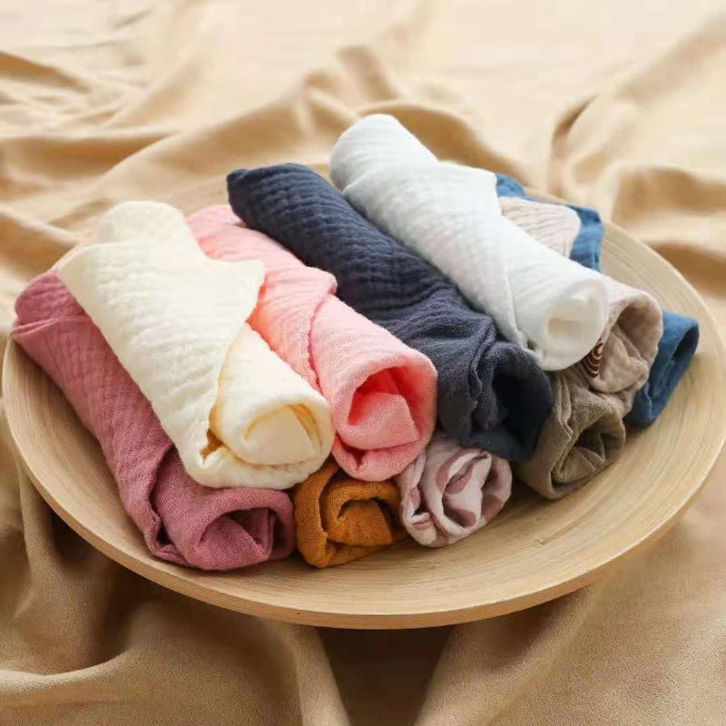 5 Pcs Baby Cotton Square Towel Infant Hand Face Washcloth Handkerchief Muslin Cloth Feeding Bib Burp Cloth Saliva Towel for P31B